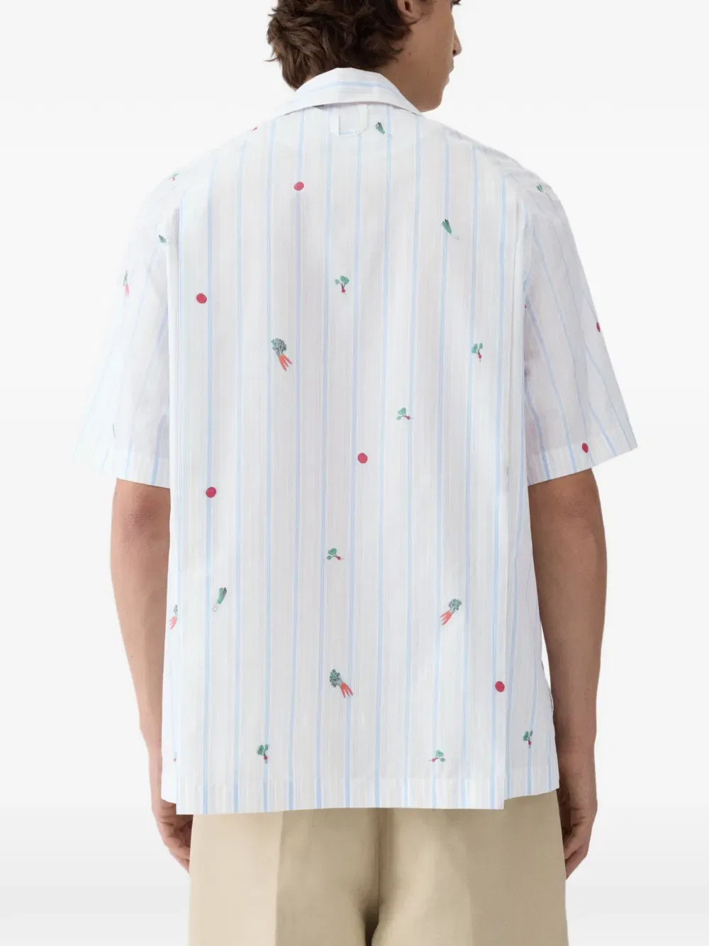 Полосатая вышитая рубашка Jacquemus, белый — фото 3