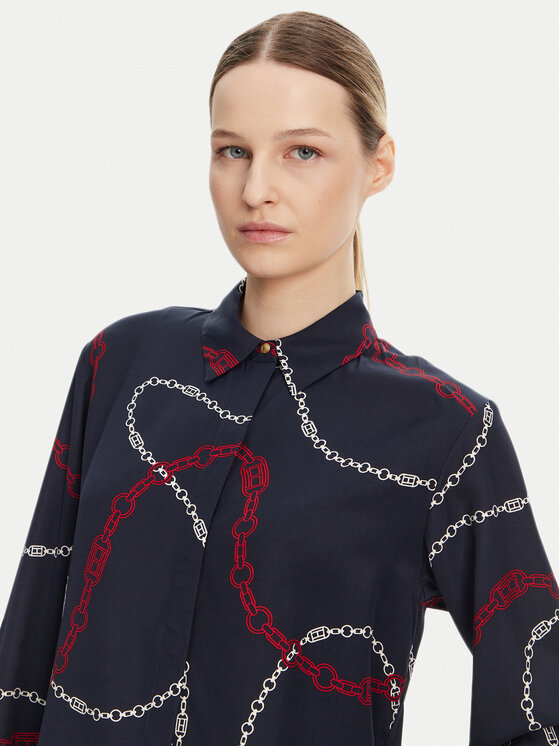 Свободная рубашка WW0WW44045 Tommy Hilfiger, синий — фото 4