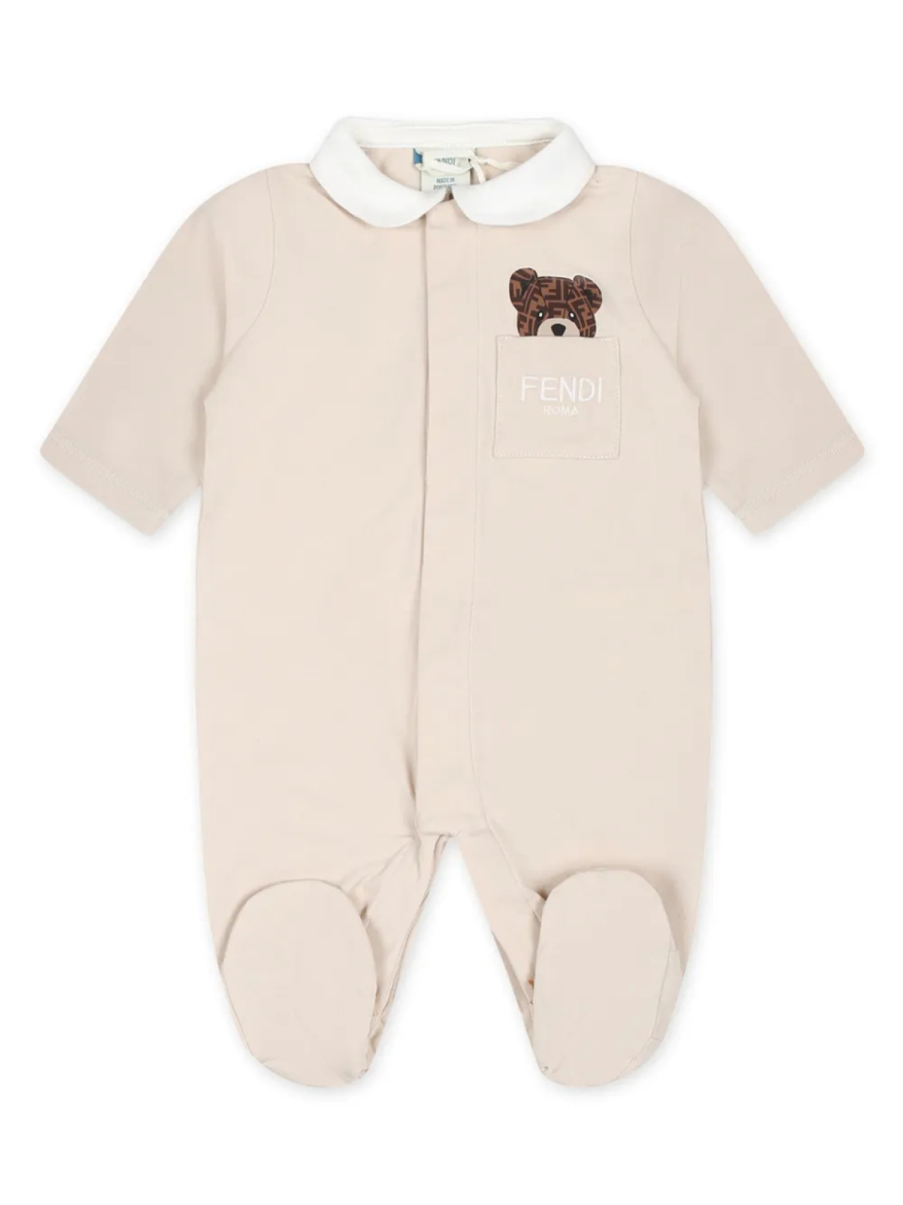 Fendi Kids комплект для новорожденного с вышитым логотипом FF, нейтральный — фото 2
