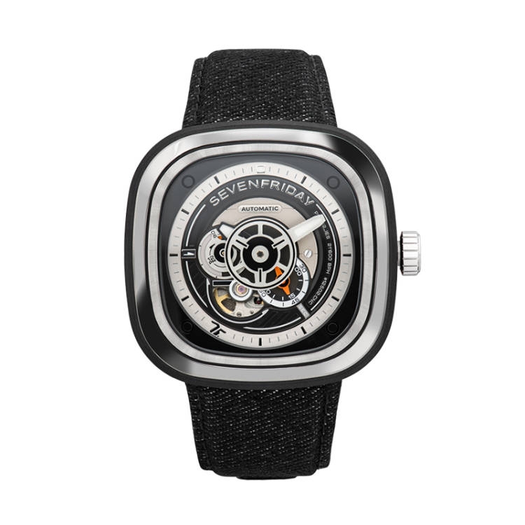 

SEVENFRIDAY Часы Automatic Mechanical Movement Unisex Watch 43mm Black Dial Stainless Steel Case Fabric Strap, Black Dial
