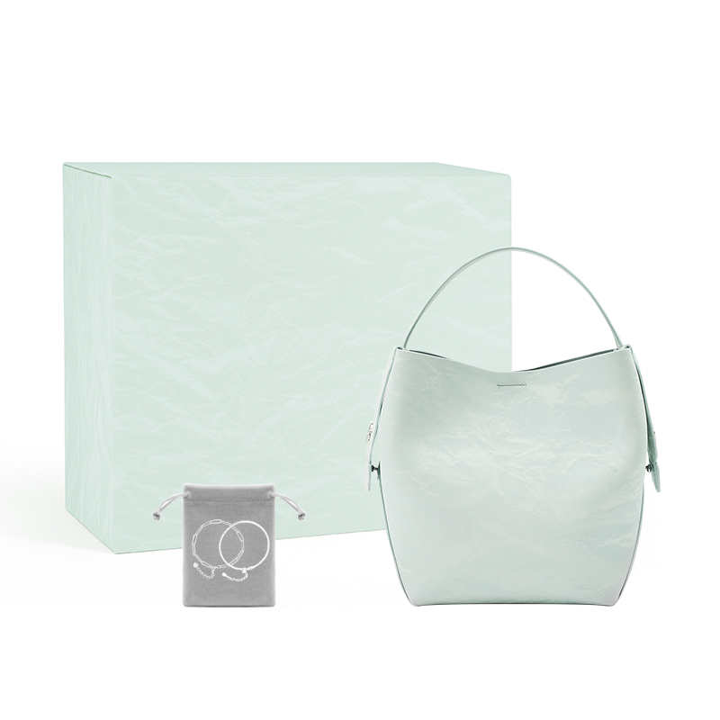 

Чувство Премиум Портативная Цепная Сумка Через Плечо Наплечная Сумка Большого Размера Женская Облачно-Зеленая HE BAO BAO, Новая Китайская Стиль Облачно-Зеленая Полумесяц Сумка+Коробка