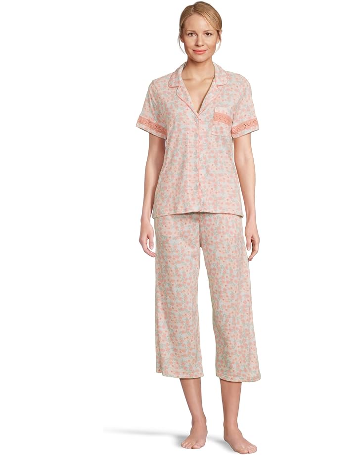 

Пижама Karen Neuburger Petite Notch Collar And Capri Pajama Set With Eyelet Inserts, цвет Castle Grounds Ditsy