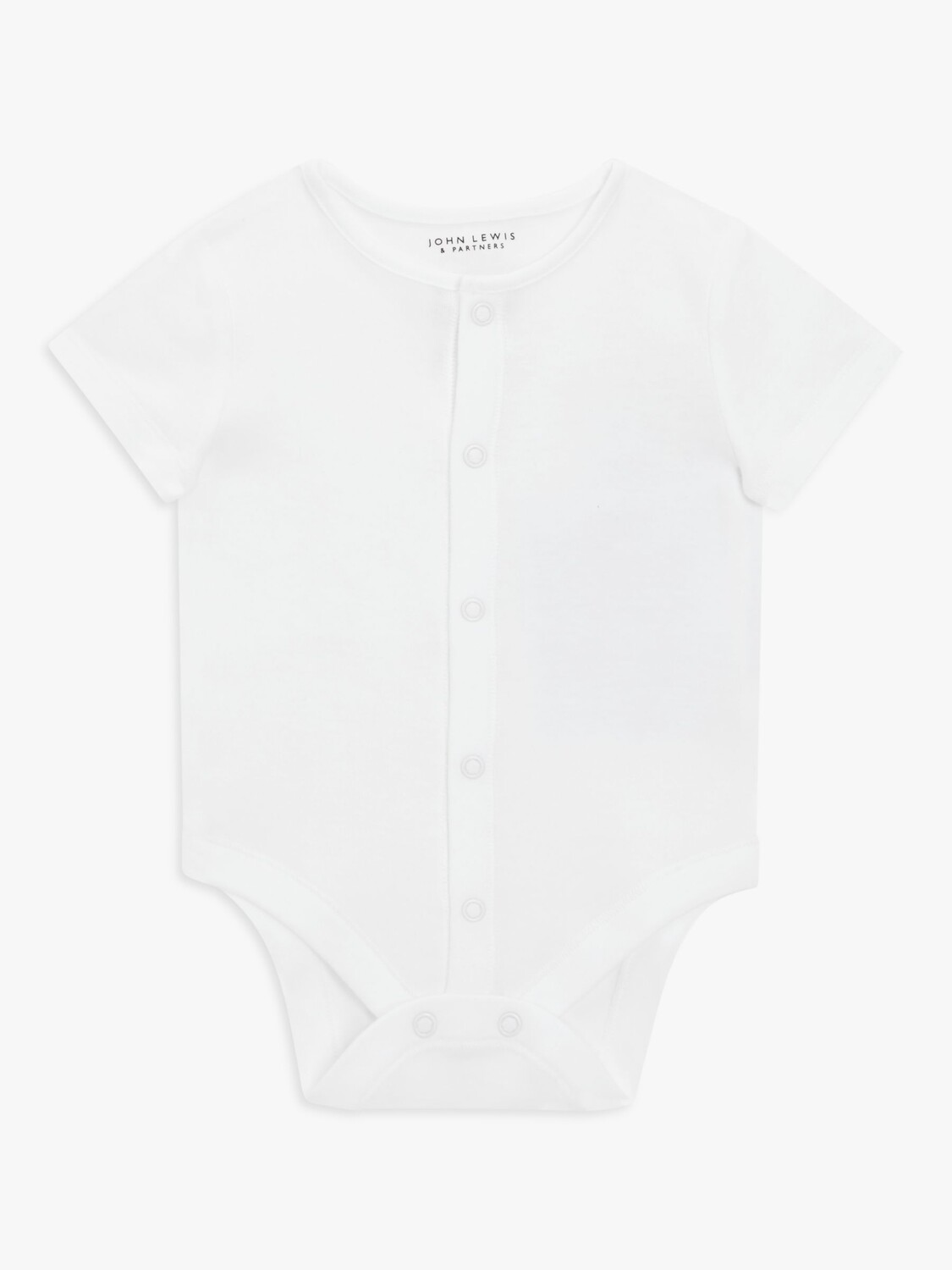 

John Lewis baby gots органическое адаптивное боди с короткими рукавами белого цвета, Белый, John Lewis baby gots органическое адаптивное боди с короткими рукавами белого цвета