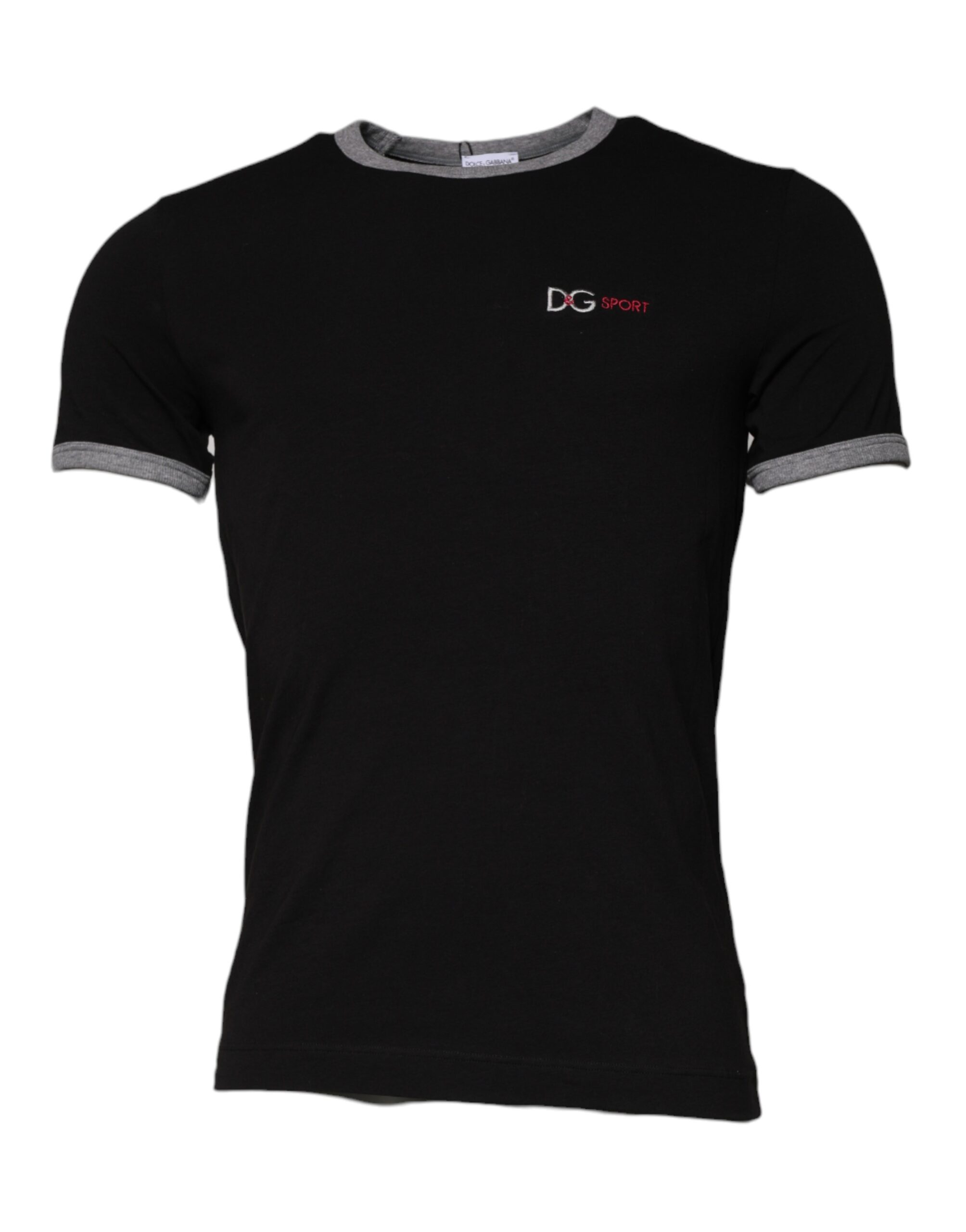 

Черная хлопковая футболка DG Sport с круглым вырезом Dolce & Gabbana