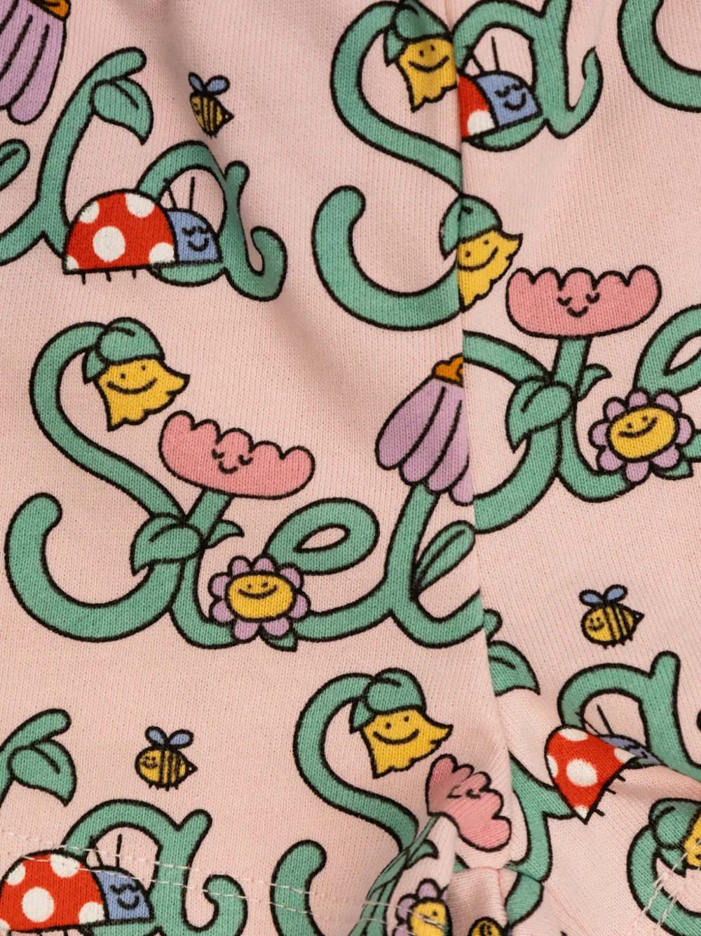 Комплект с шортами с принтом логотипа Stella Mccartney Kids, розовый — фото 3