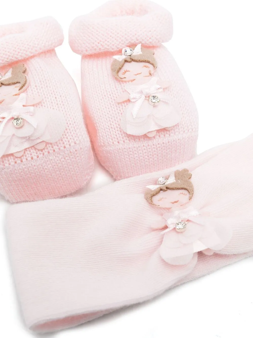 Комплект из пинеток и повязки на голову La Perla Kids, розовый — фото 2