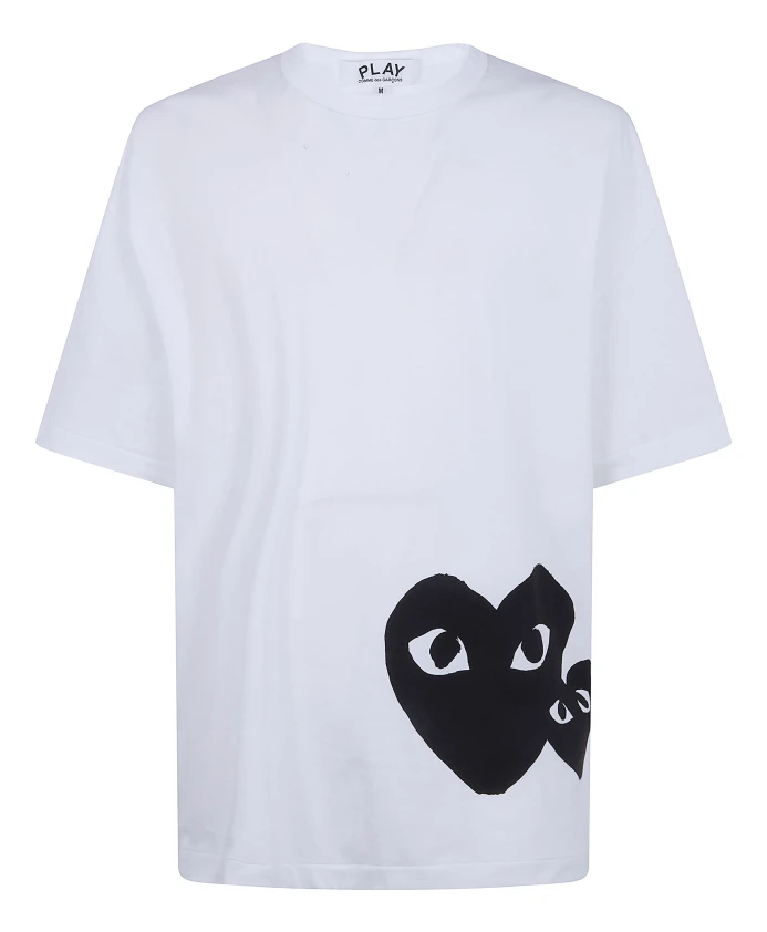 

Футболка с увеличенным логотипом в виде черного сердца Comme Des Garã§Ons Play, белый, Черный, Футболка с увеличенным логотипом в виде черного сердца Comme Des Garã§Ons Play, белый