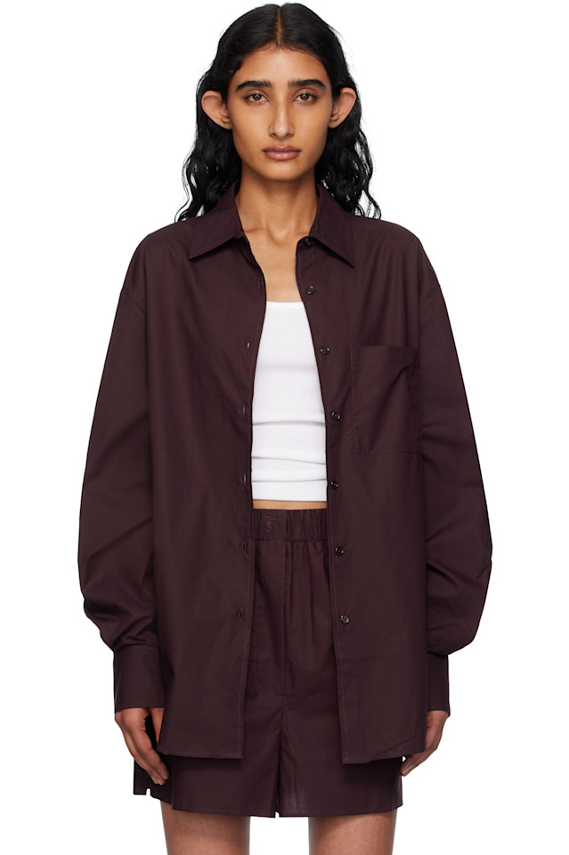 

Рубашка из органического хлопка Lui The Frankie Shop, цвет dark plum