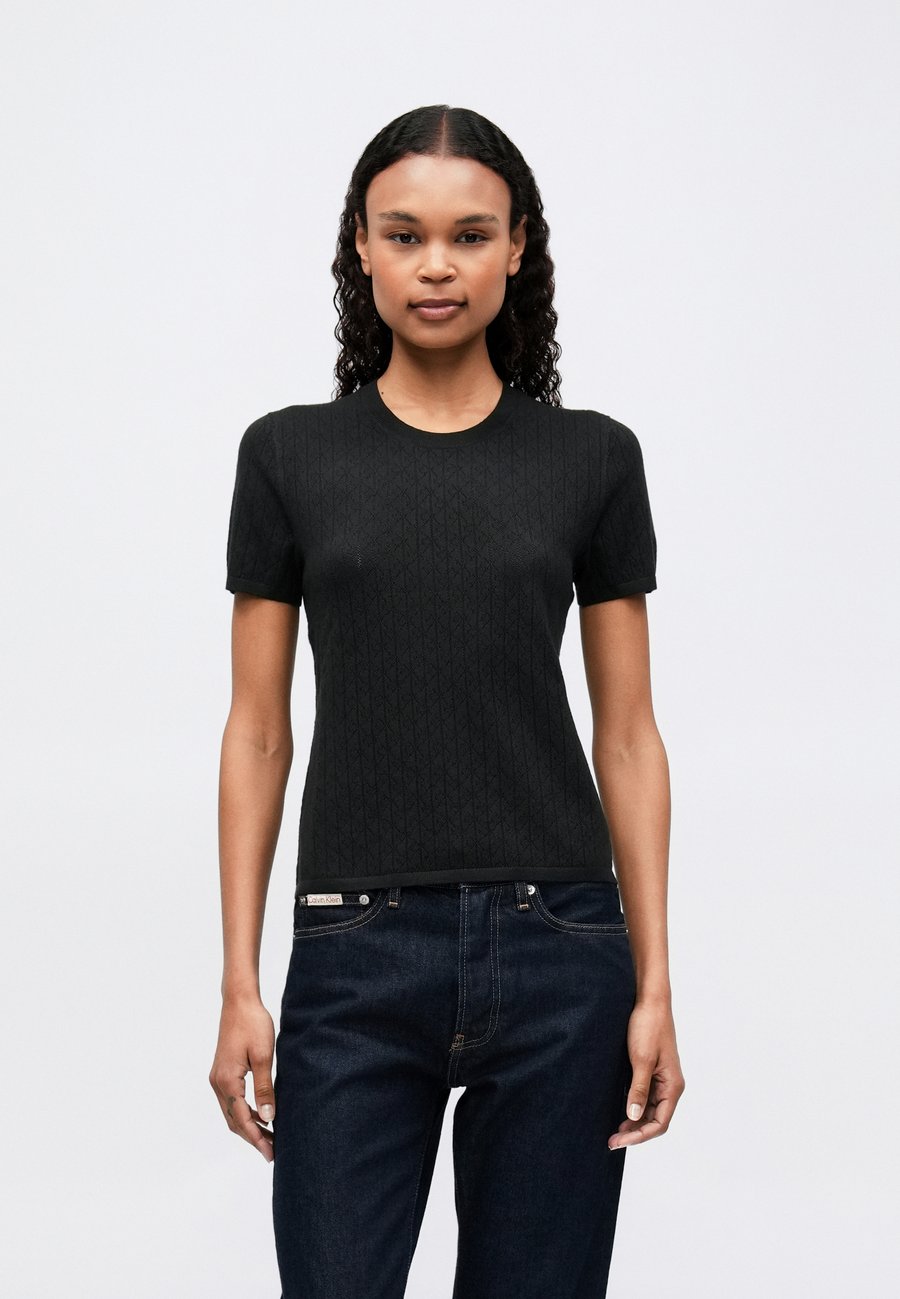 

Футболка Calvin Klein CAP SLEEVE POINTELLE BABY TEE, Black