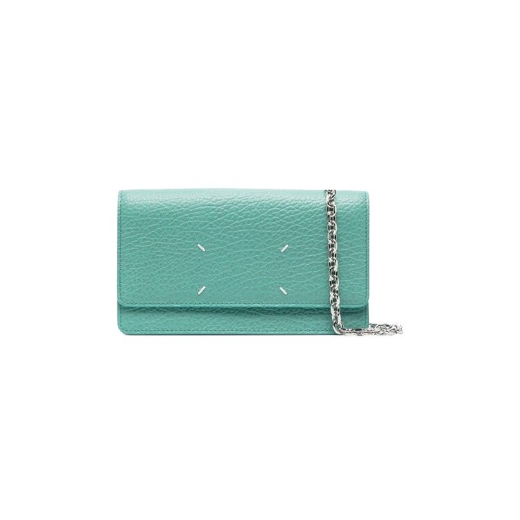 

Кошелек Maison Margiela Four Stitches Leather Wallet On Chain, зеленый