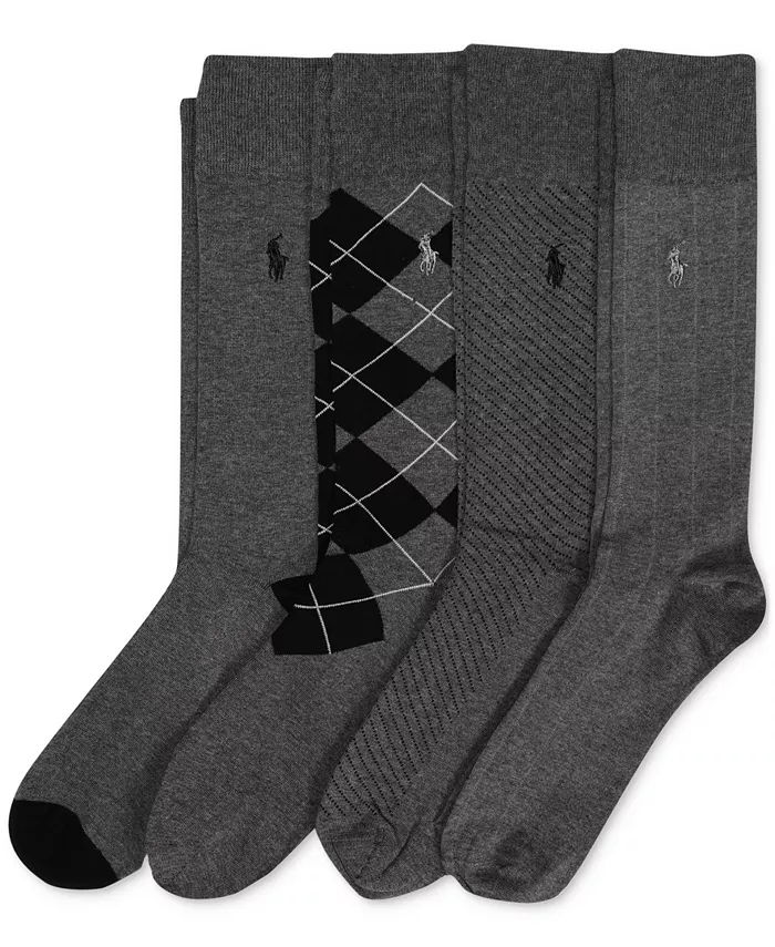 Носки Men's Classic Multi Slack 4-Pack Polo Ralph Lauren, серый — фото 2
