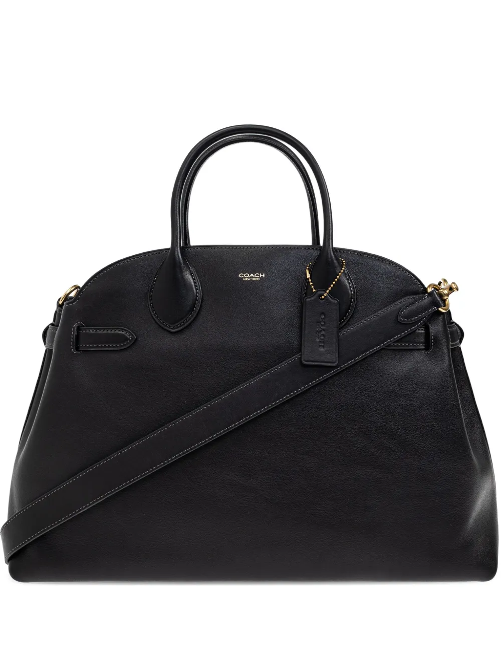 

Сумка-тоут из кожи в стиле ампир с верхней ручкой Coach, черный