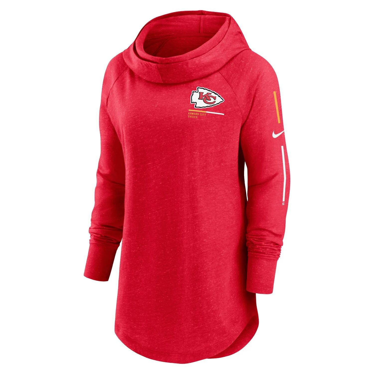 Женский пуловер с капюшоном Nike Red Kansas City Chiefs Minimal Statement реглан с воротником-воронкой Nike — фото 2