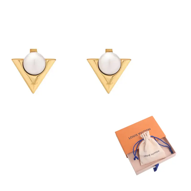 

LOUIS VUITTON Серьги из смолы с жемчугом женские gold/white