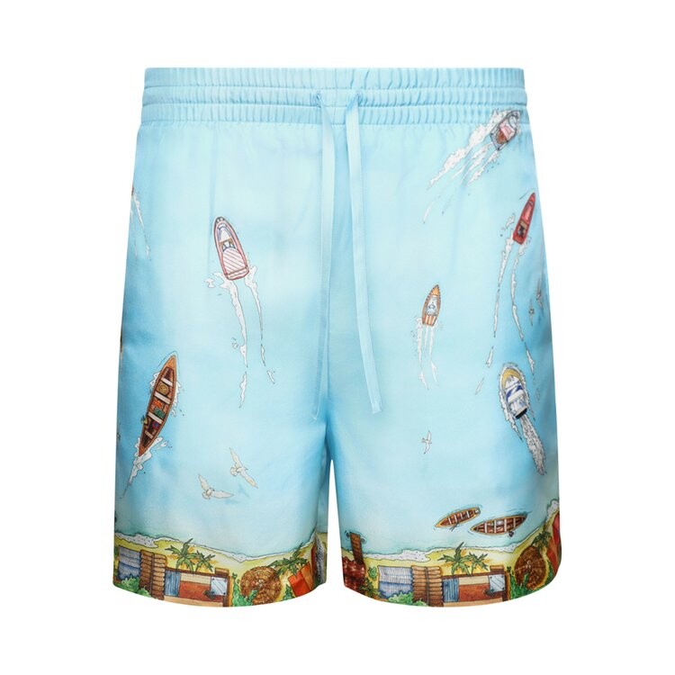 

Шорты Casablanca Maison Sur Piloti Silk Shorts, синий