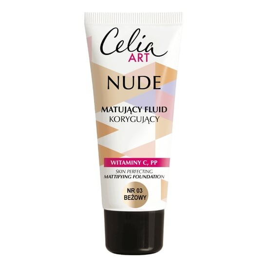 

Матирующий корректирующий флюид, 03 Бежевый, 30 мл Celia, Art Nude