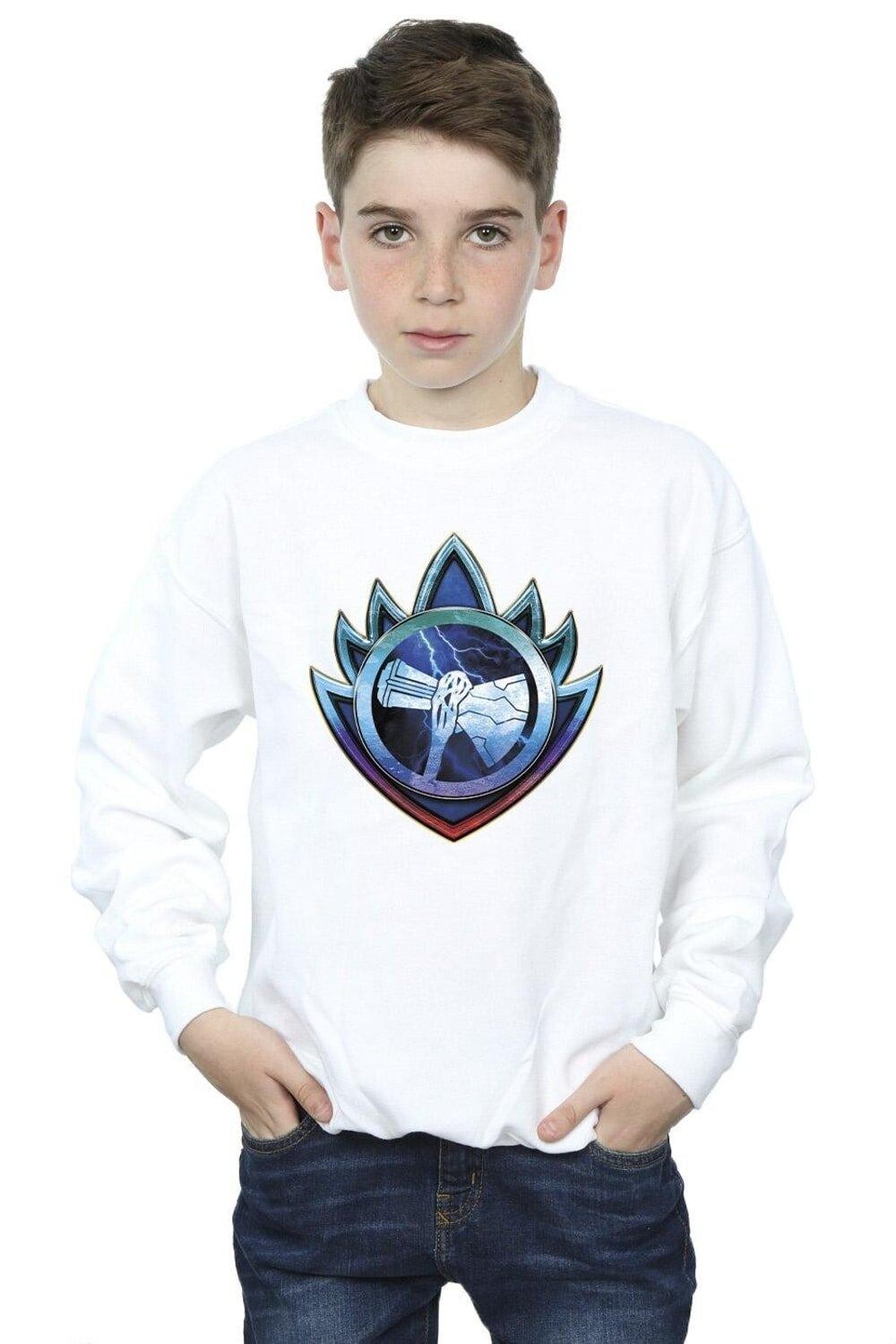 

Толстовка с гербом Thor Love And Thunder Stormbreaker Marvel, белый
