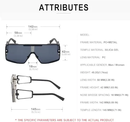 

Солнцезащитные очки большого квадратного размера 2027 года для женщин, металлическая оправа, панк-очки для мужчин, винтажные очки в стиле стимпанк MTZJH, C8brown