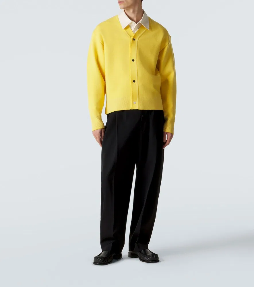 Кардиган Doppio из шерстяной смеси Jacquemus, желтый — фото 2