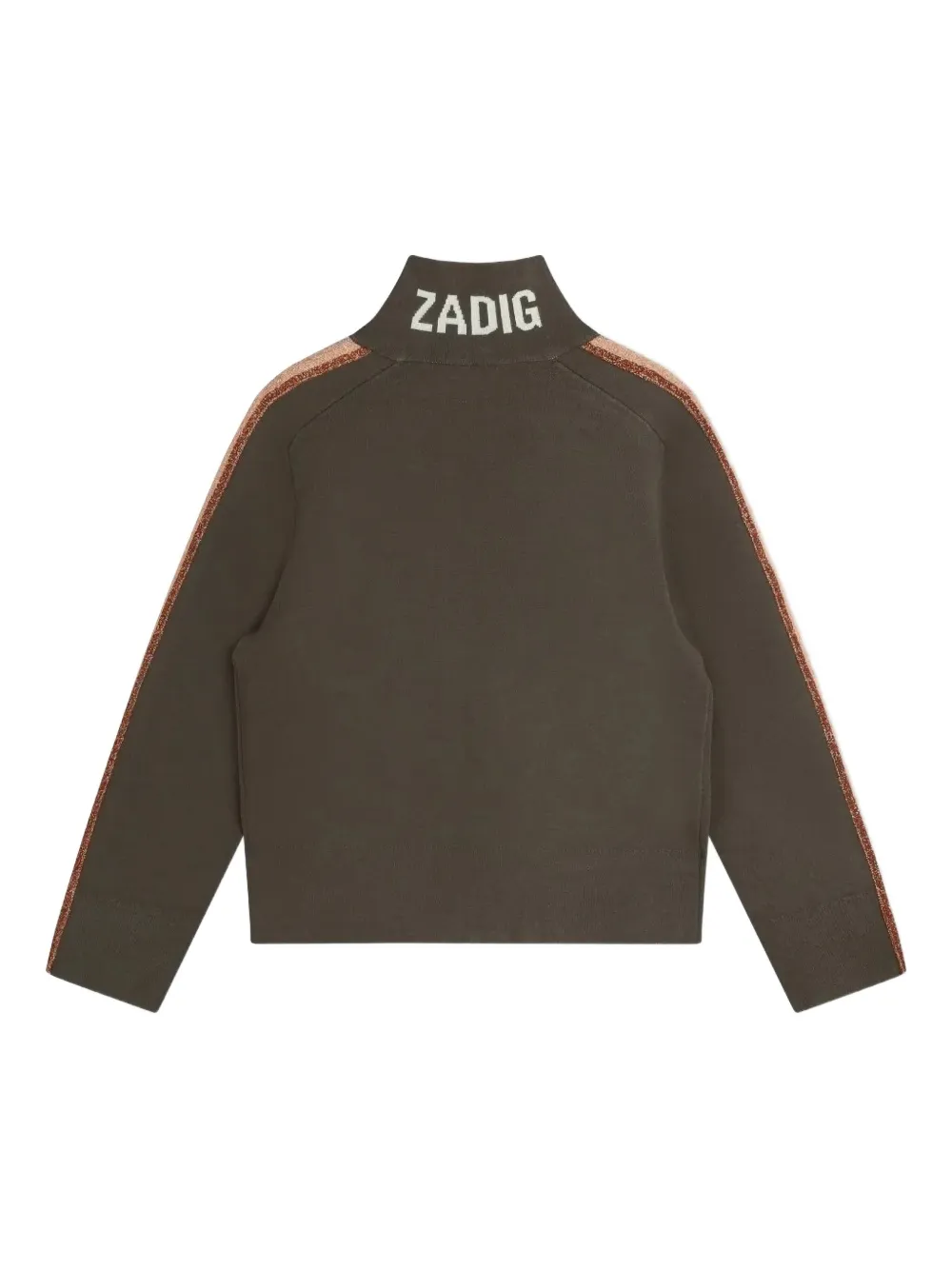 Свитер на молнии с логотипом Zadig & Voltaire Kids, коричневый — фото 2