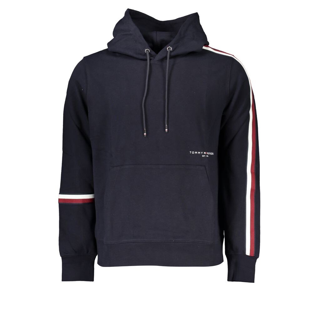 

Изящная толстовка из хлопка синего цвета с контрастной отделкой Tommy Hilfiger