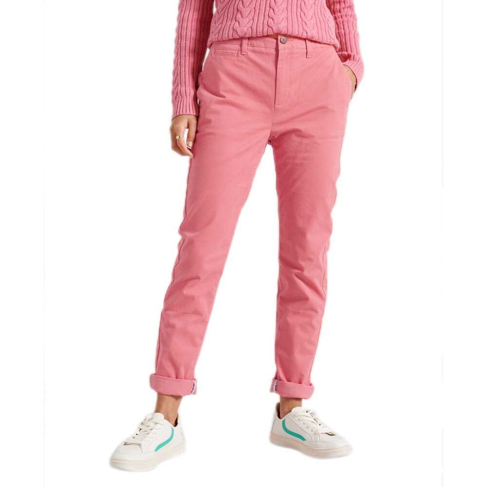 

Брюки Superdry Slim chino, розовый