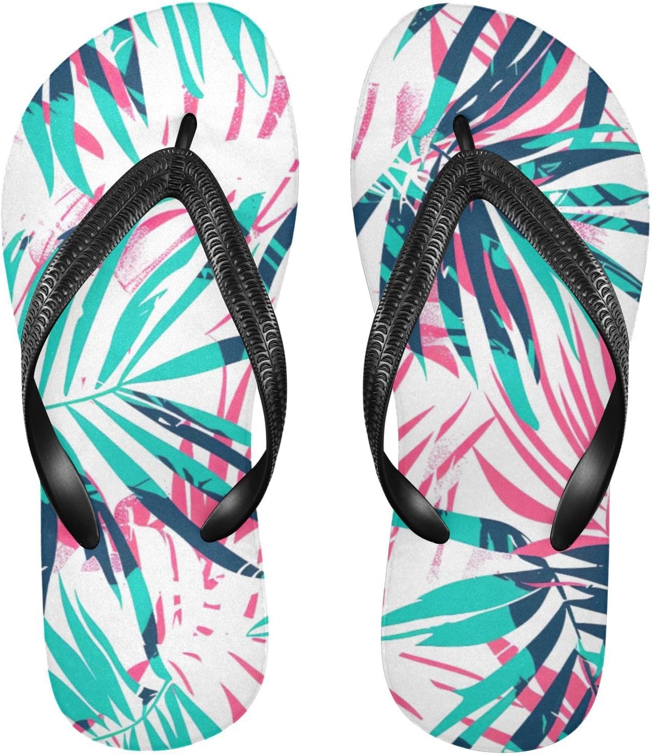 

Женские и мужские пляжные сандалии-шлепанцы Tropical Palm Flip Flop для лета, для душа Kfbe, Leaves