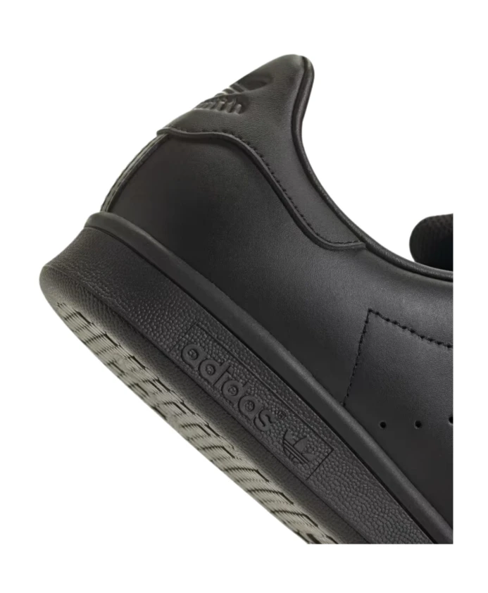 Черные кожаные кроссовки для мужчин Adidas, черный — фото 4