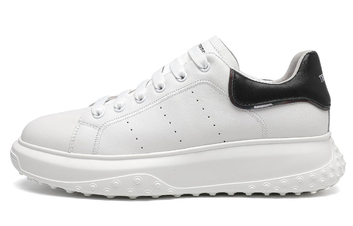 

Низкие скейтерские кроссовки мужские бело-черные TRUMPPIPE