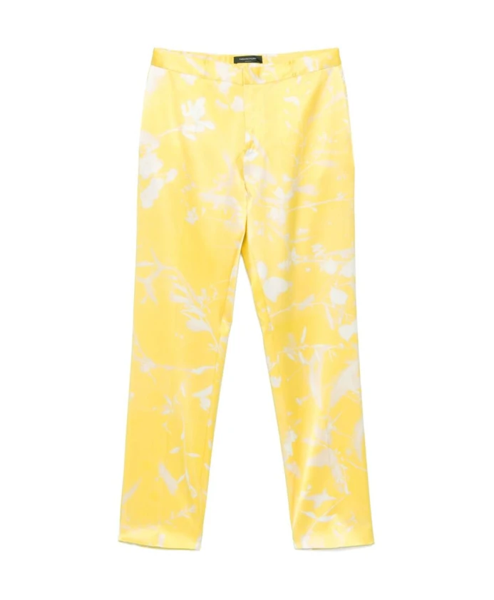 

Желтые брюки с принтом в виде листьев Fabiana Filippi, желтый