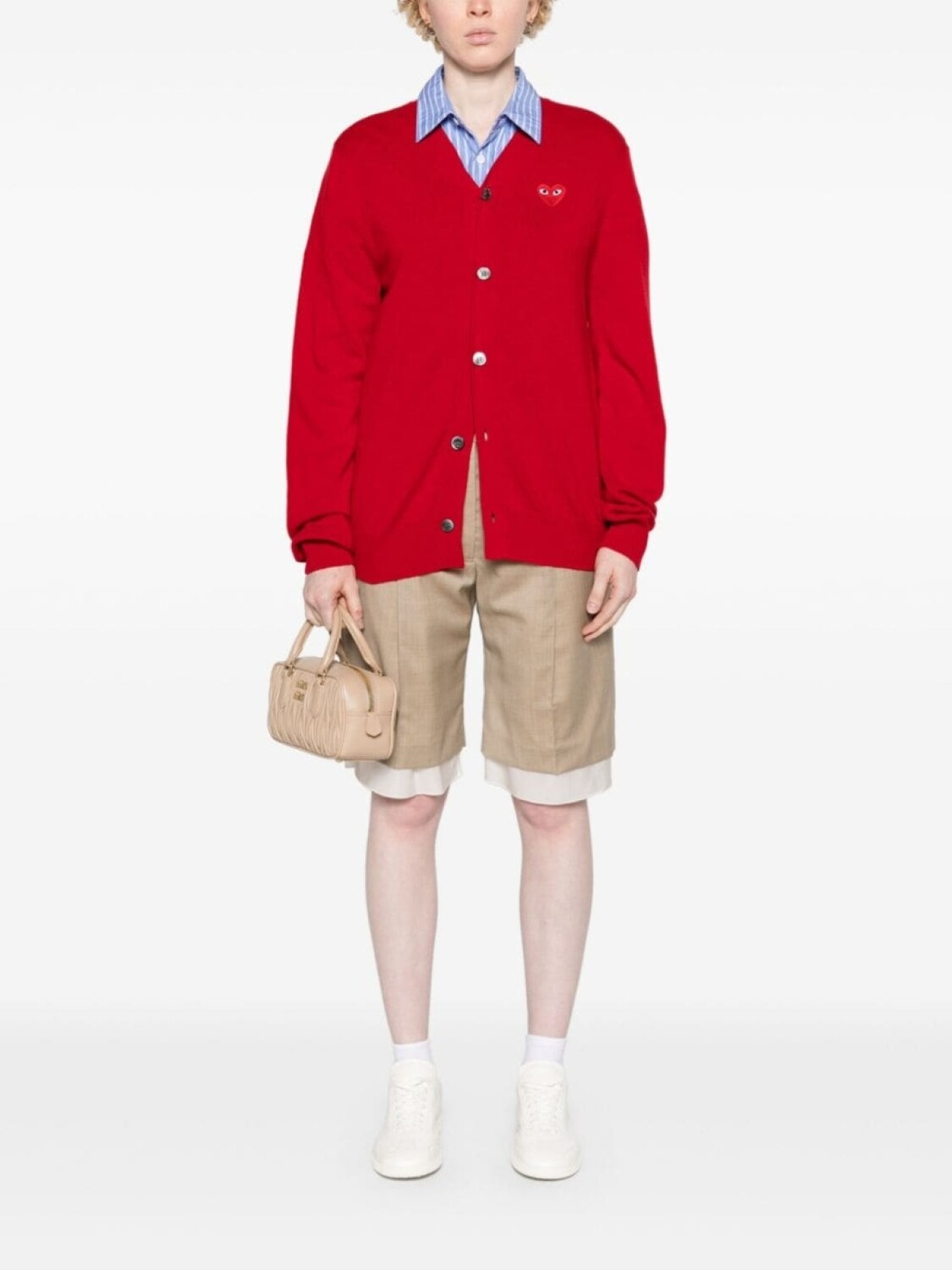 Comme Des Garçons Play шерстяной кардиган с логотипом, красный — фото 2