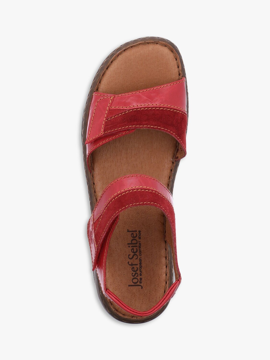 Кожаные сандалии на плоской платформе Josef Seibel Debra 19, красные — фото 4