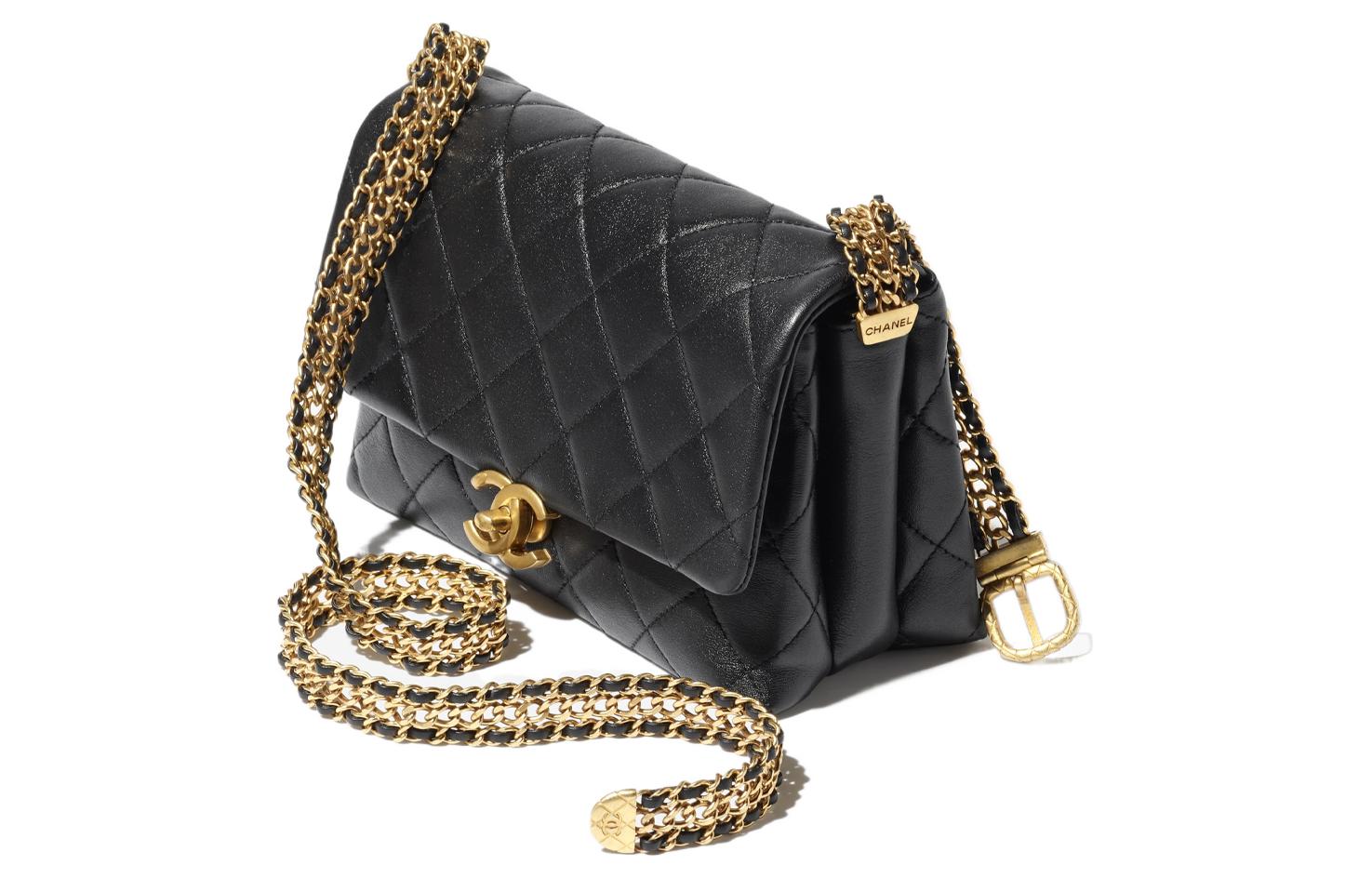 CHANEL Миниатюрная женская черная сумка через плечо из телячьей кожи — фото 3