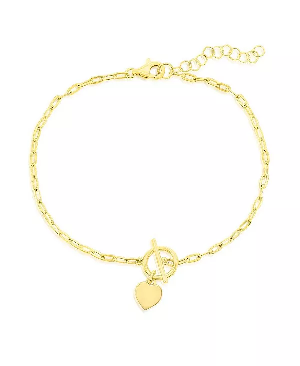 

Браслет-Скрепка с подвеской в виде сердца из стерлингового серебра Simona, gold