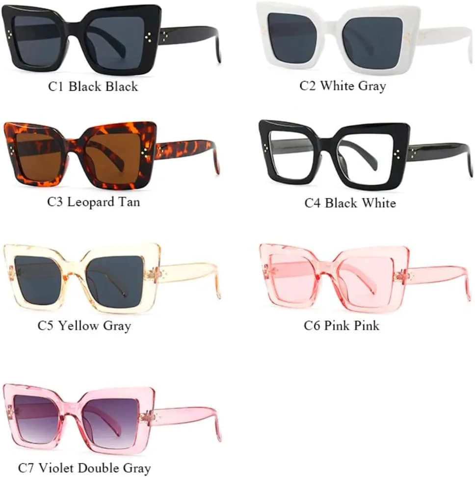 

Солнцезащитные очки с защитой UV400 | Увеличенные заклепки "кошачий глаз" | для женщин и мужчин, для занятий спортом на открытом воздухе и вождения DSVIGF, 07