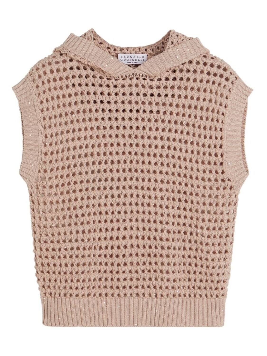 

Brunello Cucinelli Kids топ с капюшоном и пайетками, розовый