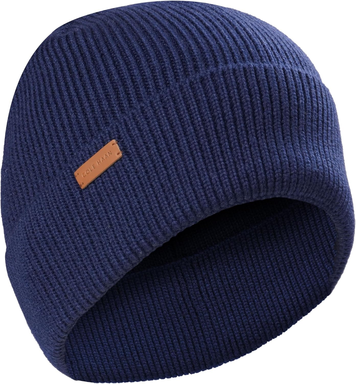 

Мужская шерстяная шапка-бини Cole Haan Heritage с манжетами в рубчик, один размер, Navy Blazer