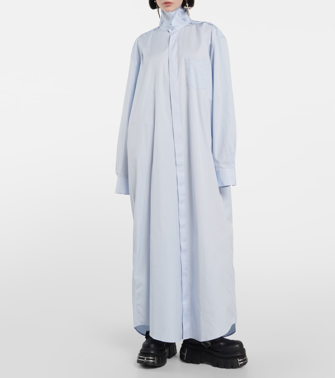 Платье-рубашка из деконструированного хлопка Vetements, Baby Blue — фото 2