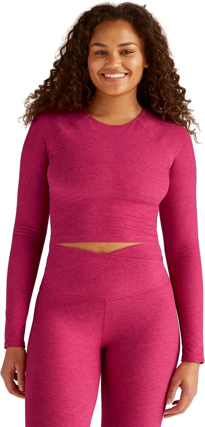 

Укороченный пуловер Spacedye Enlighten Beyond Yoga, цвет Cranberry Heather