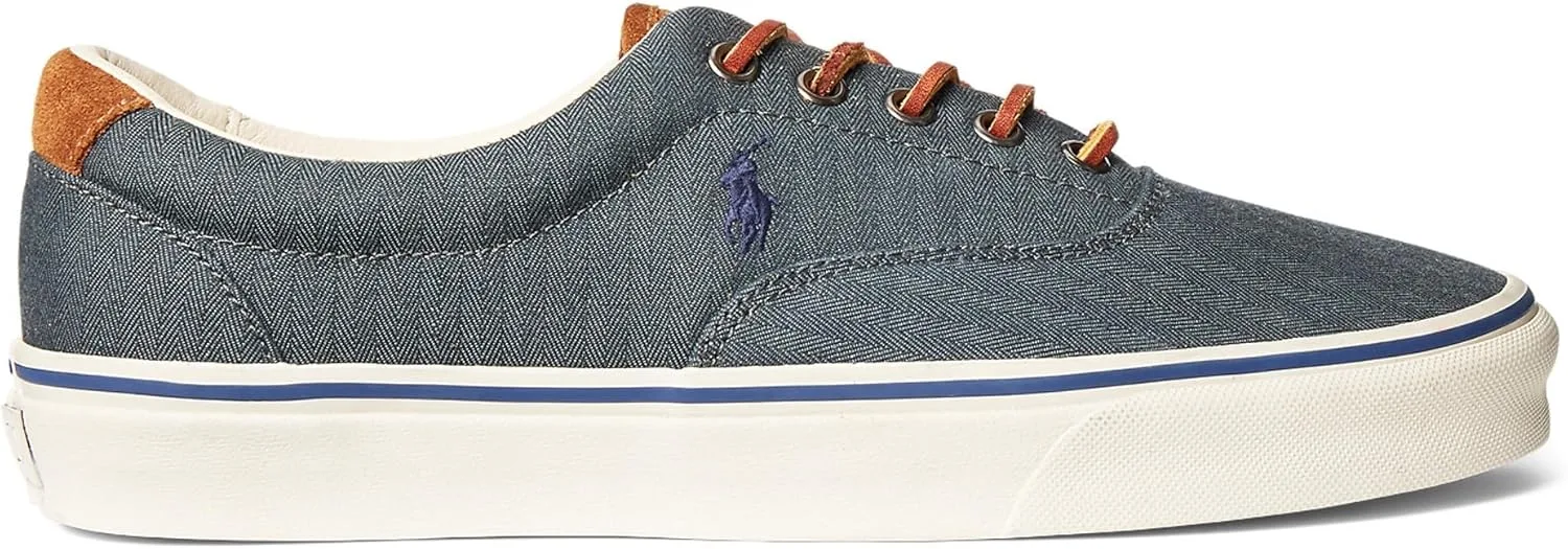 Мужские слипоны Polo Ralph Lauren из текстиля с принтом, темно-синий — фото 4