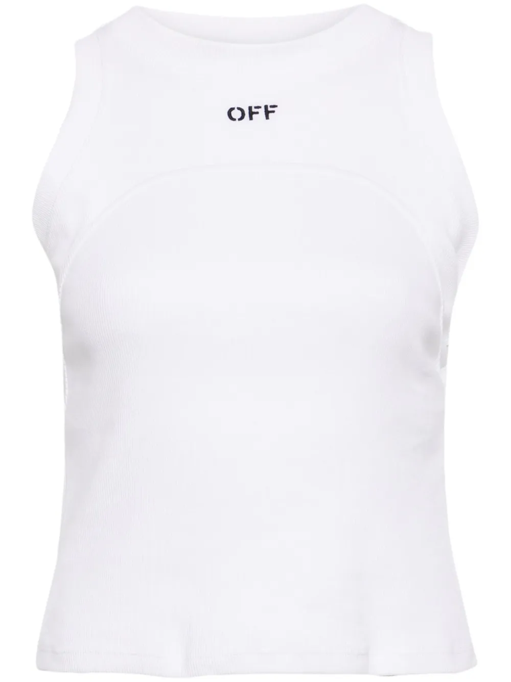 

Топ в рубчик с вышитым логотипом OFF-WHITE, белый