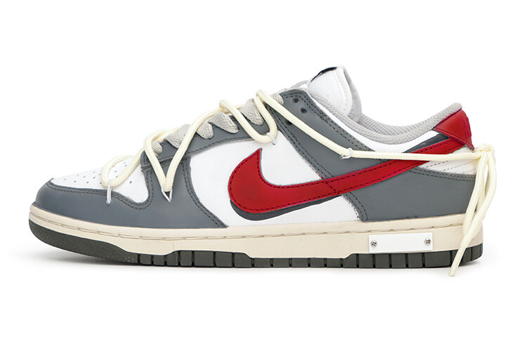 

Кроссовки Nike Dunk Skateboard Shoes Women's Low-Top Gray White/Red