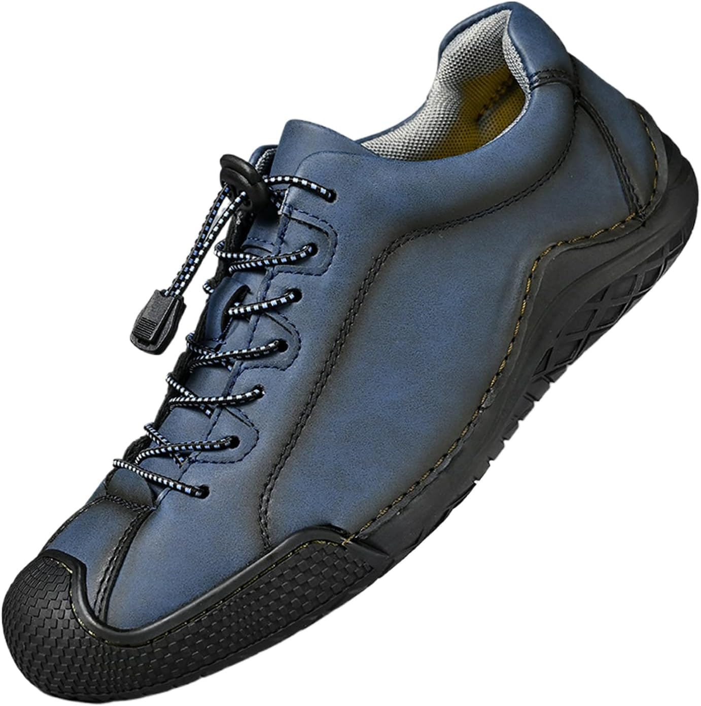 

Мужские кожаные чукка-ботинки на шнуровке, удобные, с защитой от ударов, с круглым носком, легкие, плоские оксфорды, повседневные для ходьбы и вождения Nelsbrex, синий