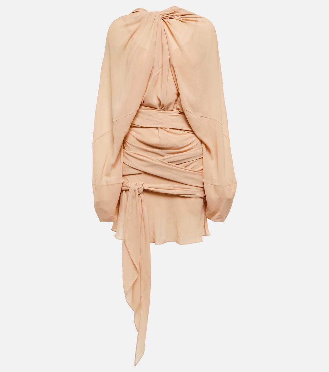 

Мини-платье из шелкового шифона с перекрученной деталью Maison Margiela, черный