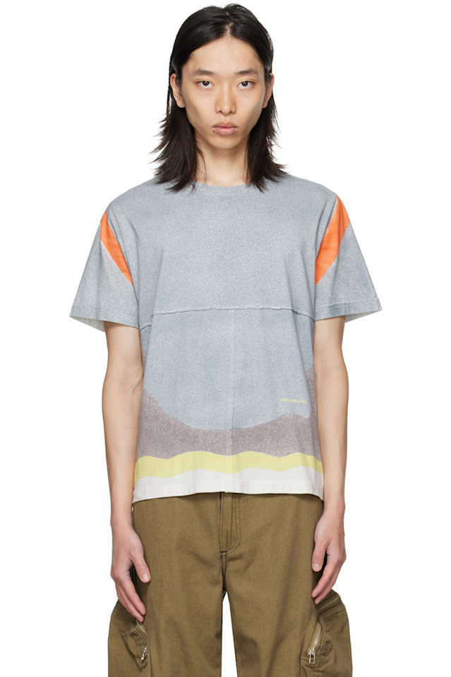 

Eckhaus Latta Серая футболка с отворотами