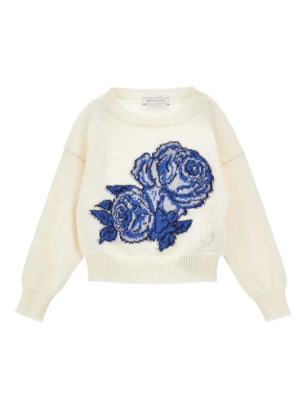 

Трикотажный топ с вышивкой Monnalisa, нейтральный