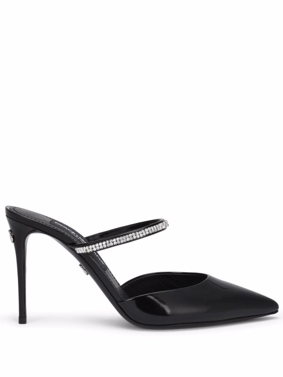 

Dolce & Gabbana лакированные мюли с кристаллами, черный