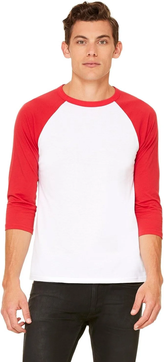 

Bella + Canvas Unisex 3/4-Sleeve Baseball T-Shirt (3200) DEEP HTHR/BLACK Bella Canvas