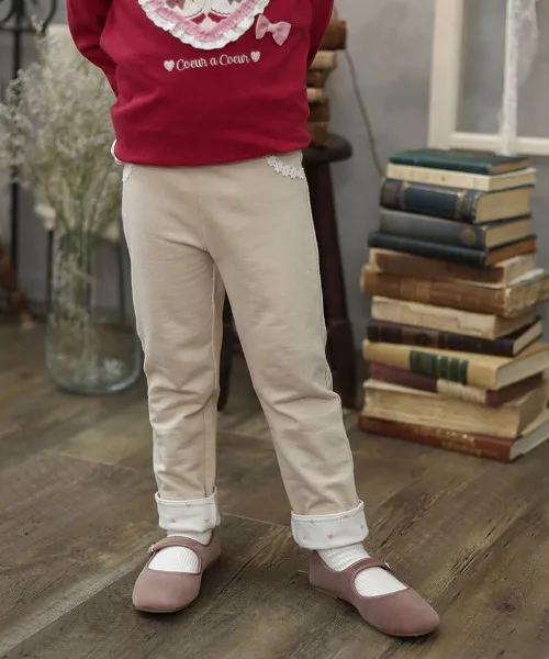 Детские штаны из джинсовой ткани coeur a coeur Long pants бежевые