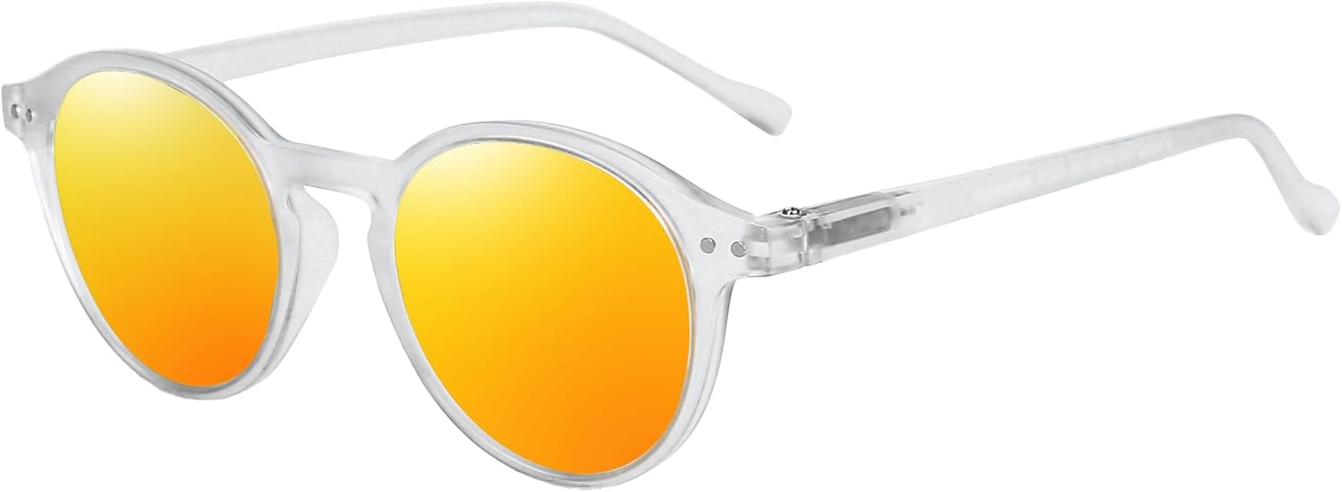 

Круглые поляризованные солнцезащитные очки ZENOTTIC, стильные солнцезащитные очки для мужчин и женщин в стиле ретро и классика, широкий выбор моделей, Mstte Crystal/Red